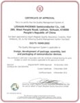 ISO 9001:2008 Certificate for Leshan, China