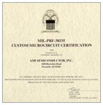 MIL-PRF-38535 Certificate