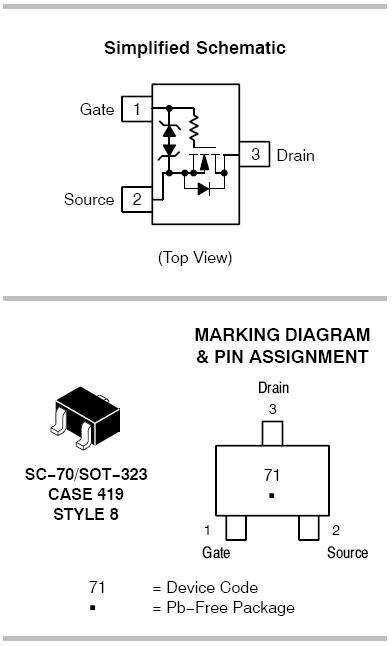 2N7002W: 小信号MOSFET 60V 340mA 1.6 Ω シングルNチャネル SC-70