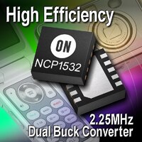 Buck Converter, DC-DC, Dual, Low Iq, High Efficiency, 2.25 MHz, 1.6 A
